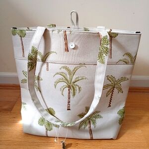 Palm Tree Print Tote Bag